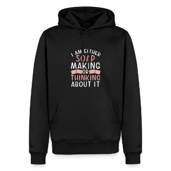 Seife Machen Oder Darüber Nachdenken - Männer Premium Bio Hoodie - Schwarz - Vorne - Nico (187cm)