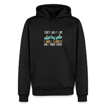 That's what I do Make candles - Men’s Premium Organic Hoodie - black - Front - Nico (187cm)