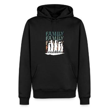 Famille des suricates - Sweat à capuche Premium bio Homme - noir - Devant - Nico (187cm)