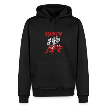 Ramen Blanc Vie - Sweat à capuche Premium bio Homme - noir - Devant - Nico (187cm)