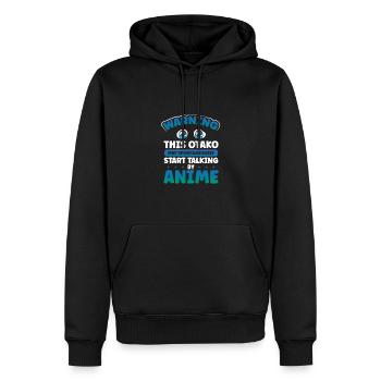 Über Anime reden - Männer Premium Bio Hoodie - Schwarz - Vorne - Nico (187cm)