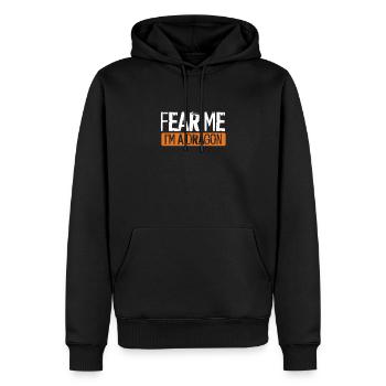 Fürchte Mich, Ich Bin Ein Drache - Männer Premium Bio Hoodie - Schwarz - Vorne - Nico (187cm)