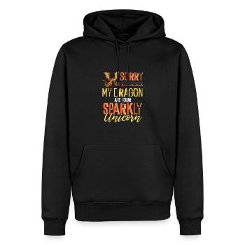 Mein Drache Hat Dein Einhorn Gefressen - Männer Premium Bio Hoodie - Schwarz - Vorne - Nico (187cm)