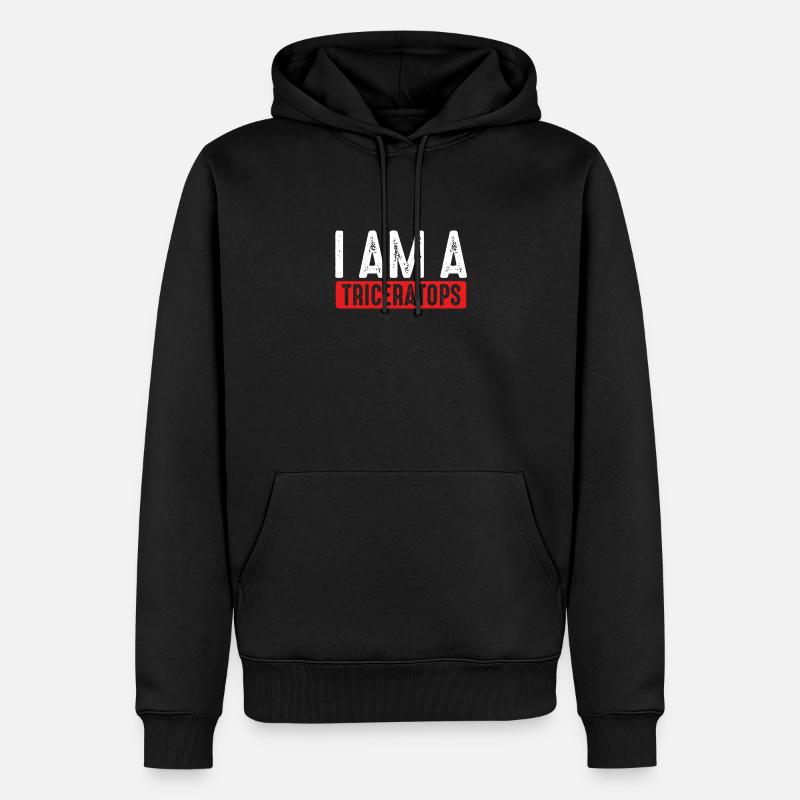 Je suis un tricératops - Sweat à capuche Premium bio Homme - noir