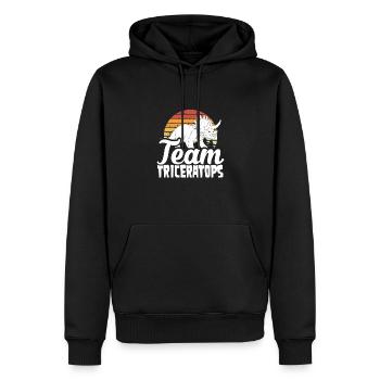 Team Triceratops Retro-sonne - Männer Premium Bio Hoodie - Schwarz - Vorne - Nico (187cm)