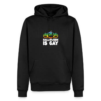 Halloween ist schwul - Männer Premium Bio Hoodie - Schwarz - Vorne - Nico (187cm)