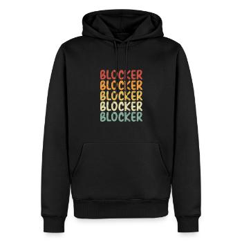 Volleyball blocker Retro - Männer Premium Bio Hoodie - Schwarz - Vorne - Nico (187cm)