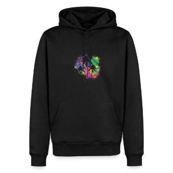 Palmiers d’été - Sweat à capuche Premium bio Homme - noir - Devant - Nico (187cm)