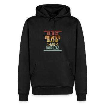 The best therapist is a dog - Men’s Premium Organic Hoodie - black - Front - Nico (187cm)