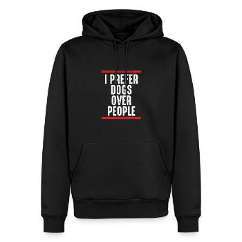 I prefer dogs over humans - Men’s Premium Organic Hoodie - black - Front - Nico (187cm)