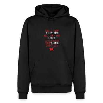 Ich Habe Fell Im Ganzen Haus - Männer Premium Bio Hoodie - Schwarz - Vorne - Nico (187cm)