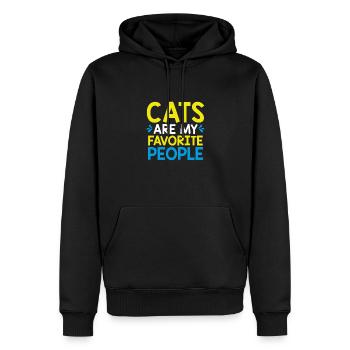 Les chats sont mes personnes préférées - Sweat à capuche Premium bio Homme - noir - Devant - Nico (187cm)