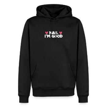 Liebe Versagt Nie - Männer Premium Bio Hoodie - Schwarz - Vorne - Nico (187cm)