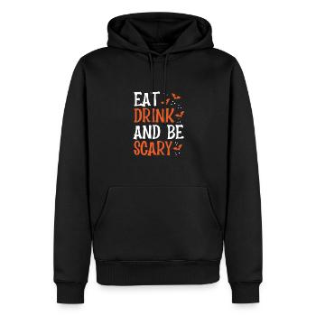 Essen Sie Trinken Und Beängstigend Sein - Männer Premium Bio Hoodie - Schwarz - Vorne - Nico (187cm)