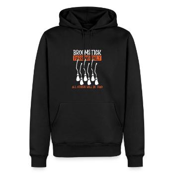 Broom Parking seulement ici - Sweat à capuche Premium bio Homme - noir - Devant - Nico (187cm)