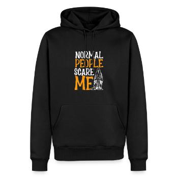 Les gens normaux me font peur - Sweat à capuche Premium bio Homme - noir - Devant - Nico (187cm)