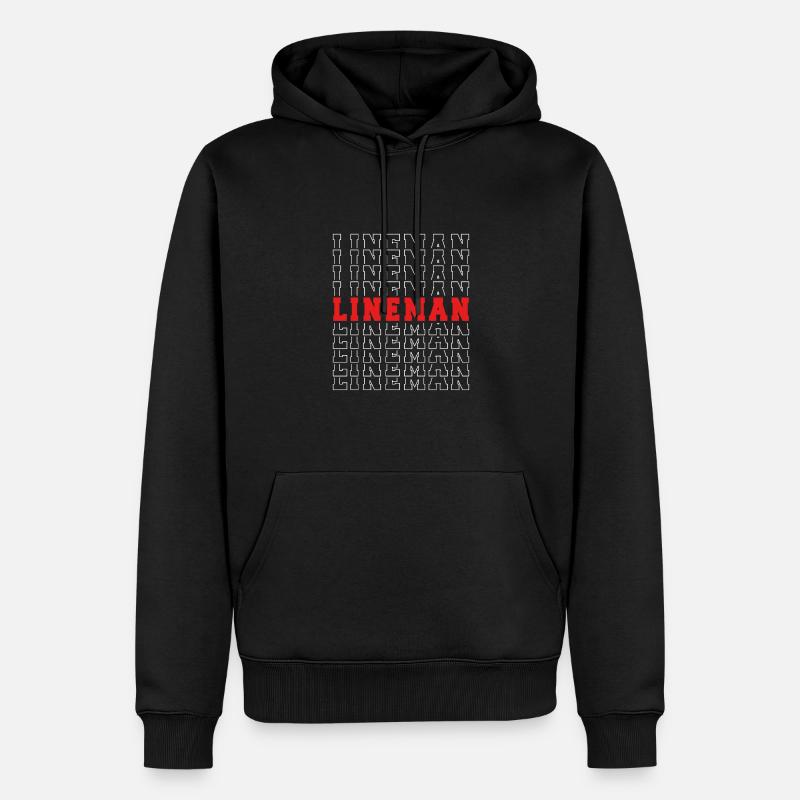 Monteur de ligne rouge - Sweat à capuche Premium bio Homme - noir