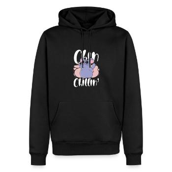Chill Chinchilla - Männer Premium Bio Hoodie - Schwarz - Vorne - Nico (187cm)