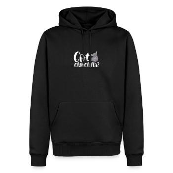 Habe Chinchilla - Männer Premium Bio Hoodie - Schwarz - Vorne - Nico (187cm)