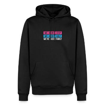 Nous sommes une famille - Sweat à capuche Premium bio Homme - noir - Devant - Nico (187cm)