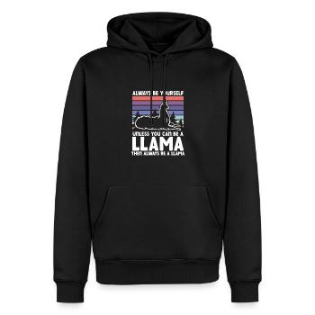 Es Sei Denn, Du Kannst Ein Lama Sein - Männer Premium Bio Hoodie - Schwarz - Vorne - Nico (187cm)
