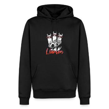 Lama ramen essen - Männer Premium Bio Hoodie - Schwarz - Vorne - Nico (187cm)
