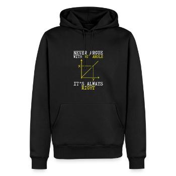 The angle is always right - Men’s Premium Organic Hoodie - black - Front - Nico (187cm)