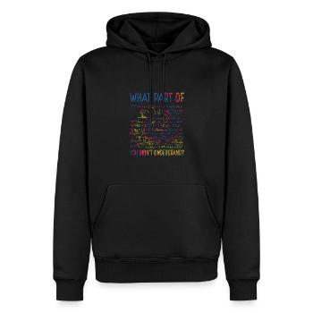 Drôle de formule mathématique en coloré - Sweat à capuche Premium bio Homme - noir - Devant - Nico (187cm)