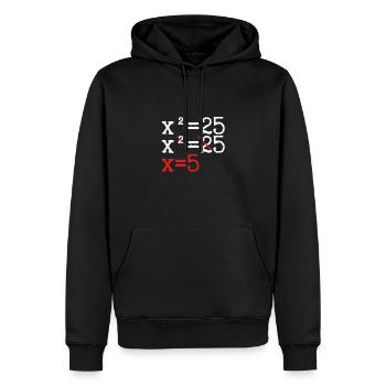 Das Ergebnis Von X Ist 5 - Männer Premium Bio Hoodie - Schwarz - Vorne - Nico (187cm)