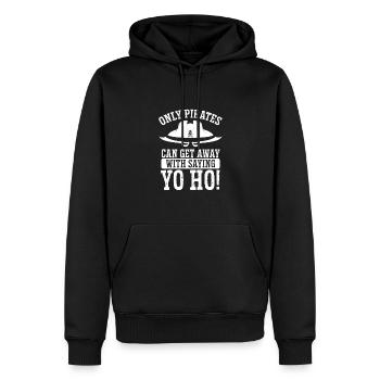 Seuls les pirates peuvent dire Yo Ho - Sweat à capuche Premium bio Homme - noir - Devant - Nico (187cm)
