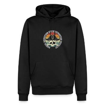 Couleur rétro vintage du crâne de pirate - Sweat à capuche Premium bio Homme - noir - Devant - Nico (187cm)