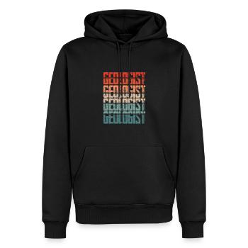Geologist retro vintage - Men’s Premium Organic Hoodie - black - Front - Nico (187cm)