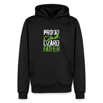 Fier Père Lézard - Sweat à capuche Premium bio Homme - noir - Devant - Nico (187cm)