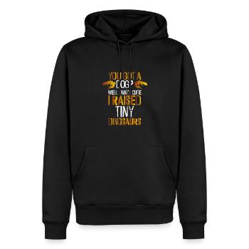 Pas un chien, mais un petit chien - Sweat à capuche Premium bio Homme - noir - Devant - Nico (187cm)