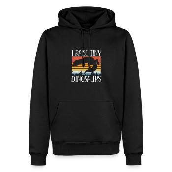 J’élève de petits dinosaures - Sweat à capuche Premium bio Homme - noir - Devant - Nico (187cm)