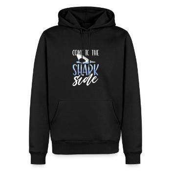 Venez du côté des requins - Sweat à capuche Premium bio Homme - noir - Devant - Nico (187cm)