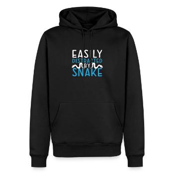 Facilement distrait par le serpent - Sweat à capuche Premium bio Homme - noir - Devant - Nico (187cm)
