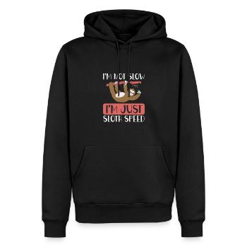 Je suis juste paresseux vitesse - Sweat à capuche Premium bio Homme - noir - Devant - Nico (187cm)