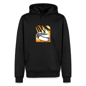 Rondelle de hockey jaune - Sweat à capuche Premium bio Homme - noir - Devant - Nico (187cm)