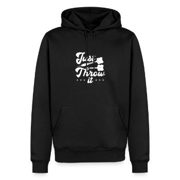 Il suffit de le jeter - Sweat à capuche Premium bio Homme - noir - Devant - Nico (187cm)