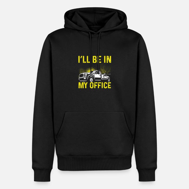 Je suis dans mon bureau - Sweat à capuche Premium bio Homme - noir