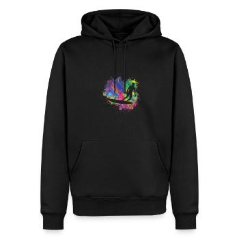 Surfeur d’été sur planche de surf - Sweat à capuche Premium bio Homme - noir - Devant - Nico (187cm)