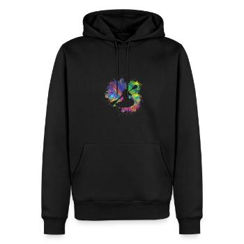 Canoë en été - Sweat à capuche Premium bio Homme - noir - Devant - Nico (187cm)