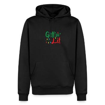 Bougies de Noël légères - Sweat à capuche Premium bio Homme - noir - Devant - Nico (187cm)