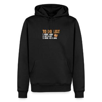 Aufgabenliste In Der Sauna - Männer Premium Bio Hoodie - Schwarz - Vorne - Nico (187cm)