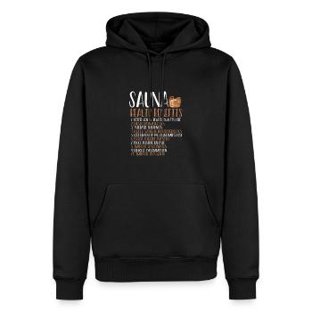 Avantages pour la santé du sauna - Sweat à capuche Premium bio Homme - noir - Devant - Nico (187cm)