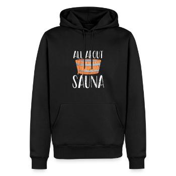Tout sur les seaux de sauna - Sweat à capuche Premium bio Homme - noir - Devant - Nico (187cm)