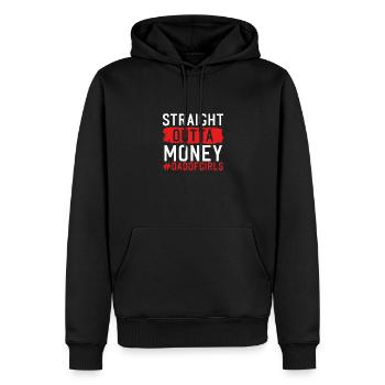Straight out of the money - Men’s Premium Organic Hoodie - black - Front - Nico (187cm)