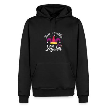 Throw something at me, Mister - Men’s Premium Organic Hoodie - black - Front - Nico (187cm)