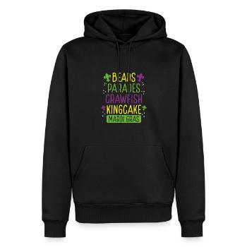 Pearl Parades Lobster Kingcake - Men’s Premium Organic Hoodie - black - Front - Nico (187cm)